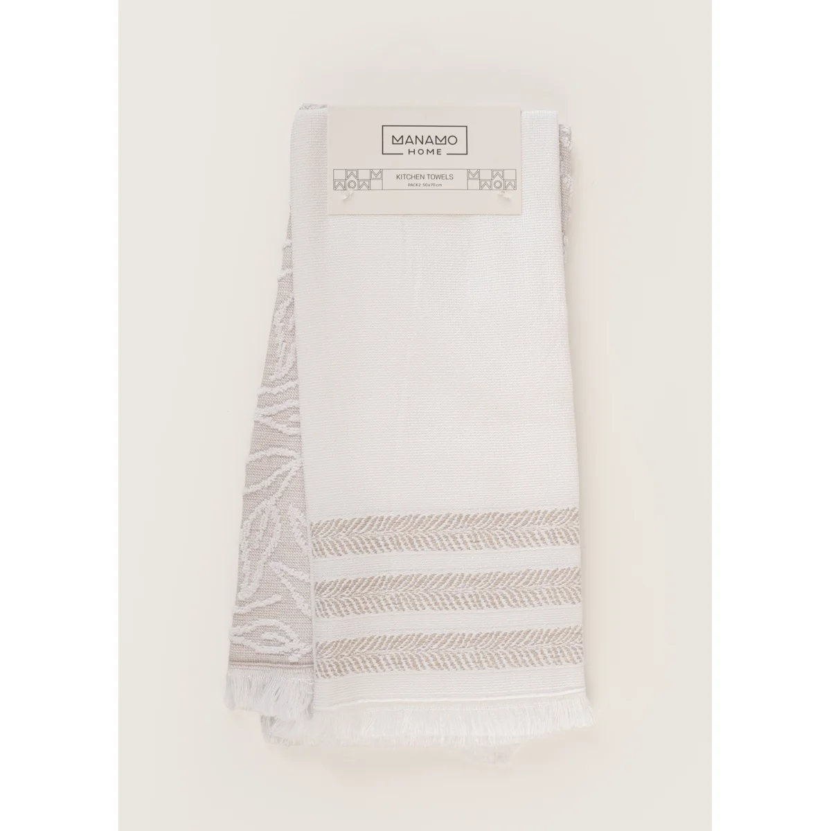Manamo Benal/Ardi Jacquard Kitchen Towel  Cotton Beige 50x70  (2pc) cm