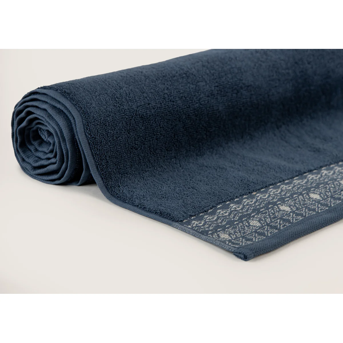 Manamo Blen Jacquard Bath Towel Cotton Indigo 70x140 cm