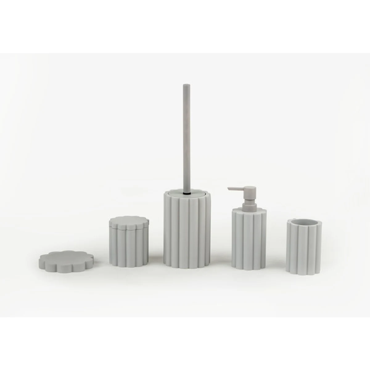 Manamo Tria Liquid Soap Dispenser Polyresin Gray  7.5x7.5x17.5 cm