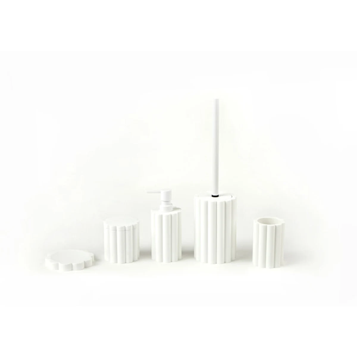 Manamo Tria Toothpaste Dispenser Polyresin Ecru  7.5x7.5x11 cm