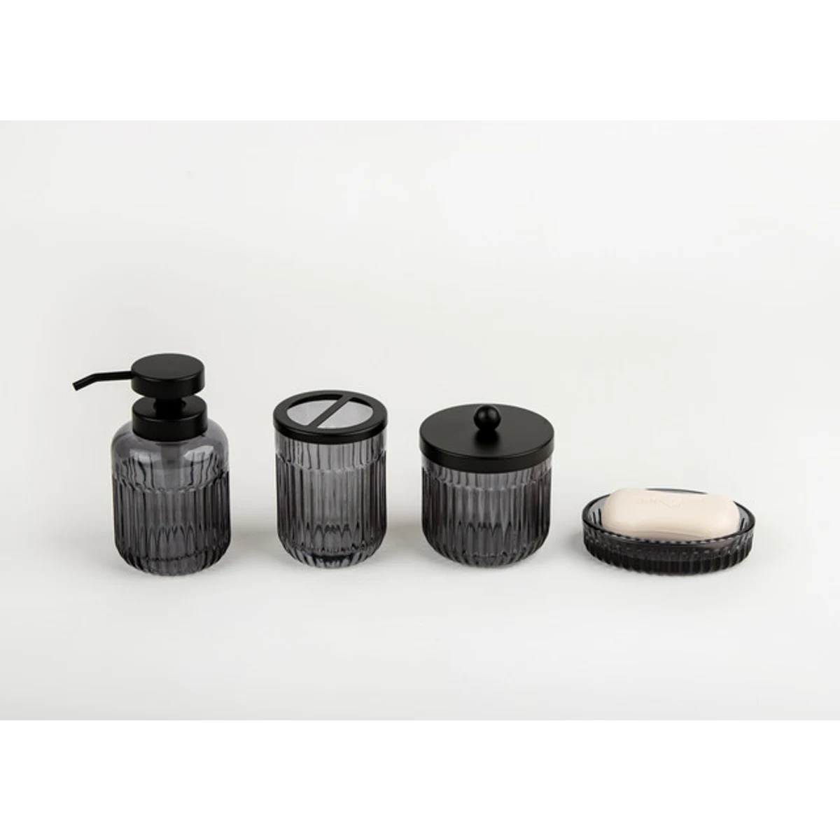Manamo Diamond Liquid Soap Dispenser  Glass Black  8.2x8.2x14.6 cm