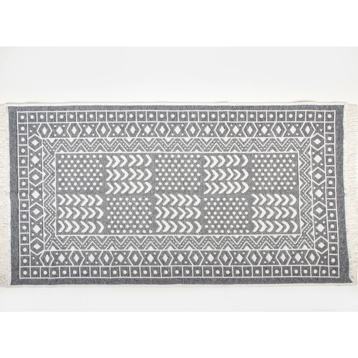 Manamo Elisa Carpet Cotton Acrylic Double Sided Grey 80x150 cm   