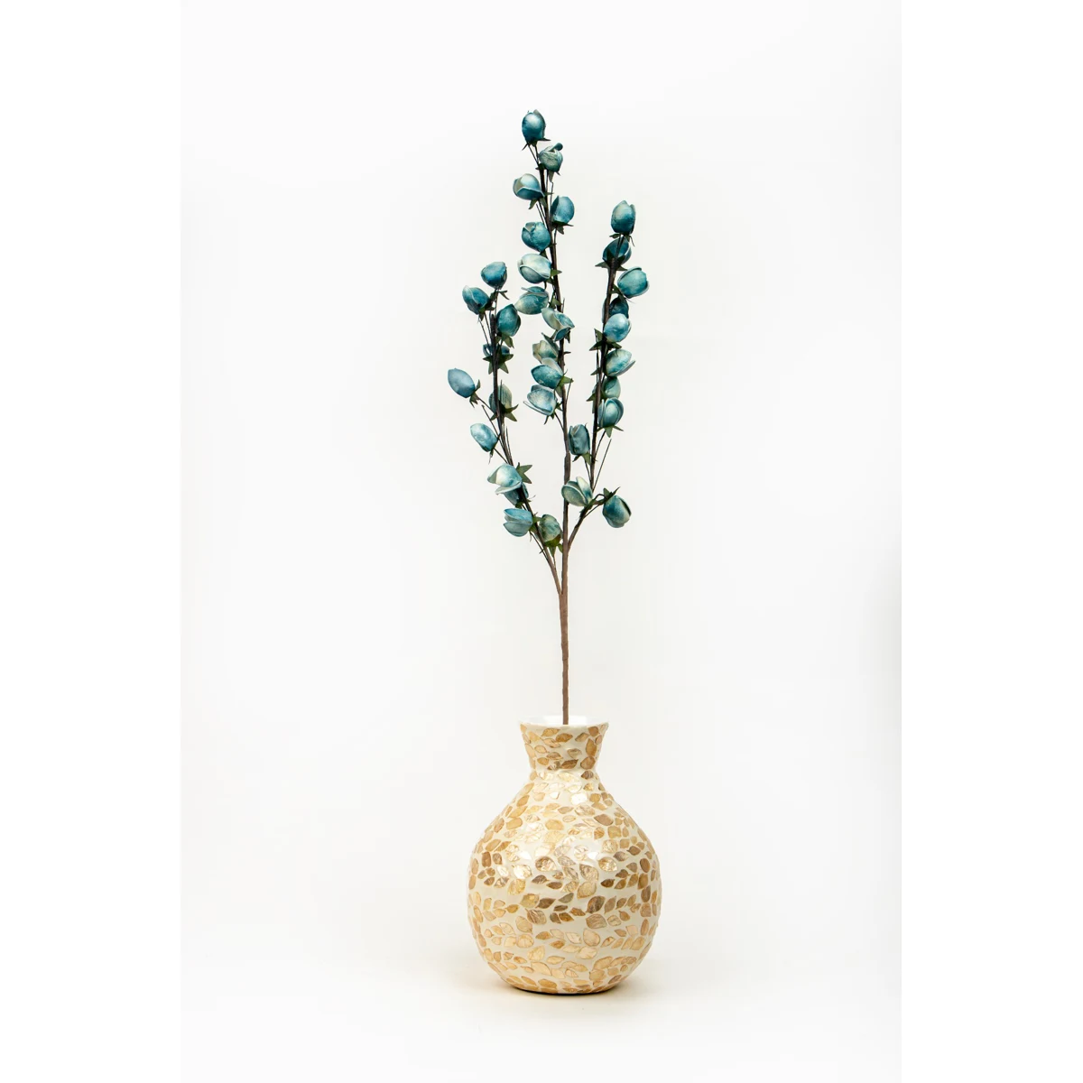 Manamo Rose Bud Artificial Flower  Indigo 118 cm