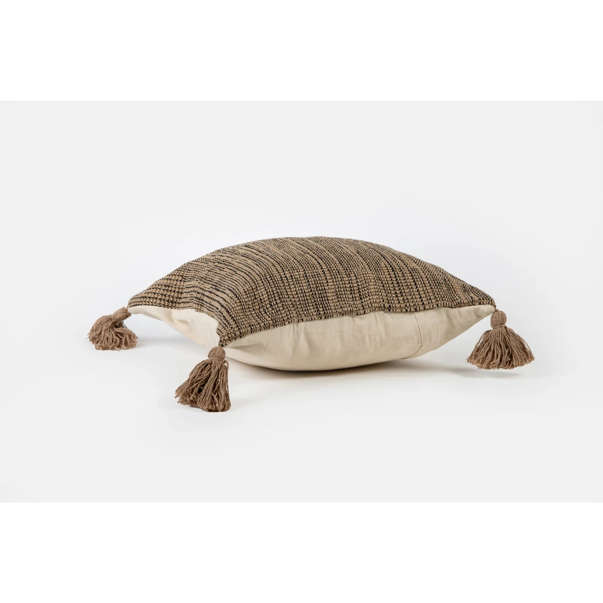 Manamo Perla Decorative Pillow Case Jute Tassel Natural 45x45 cm