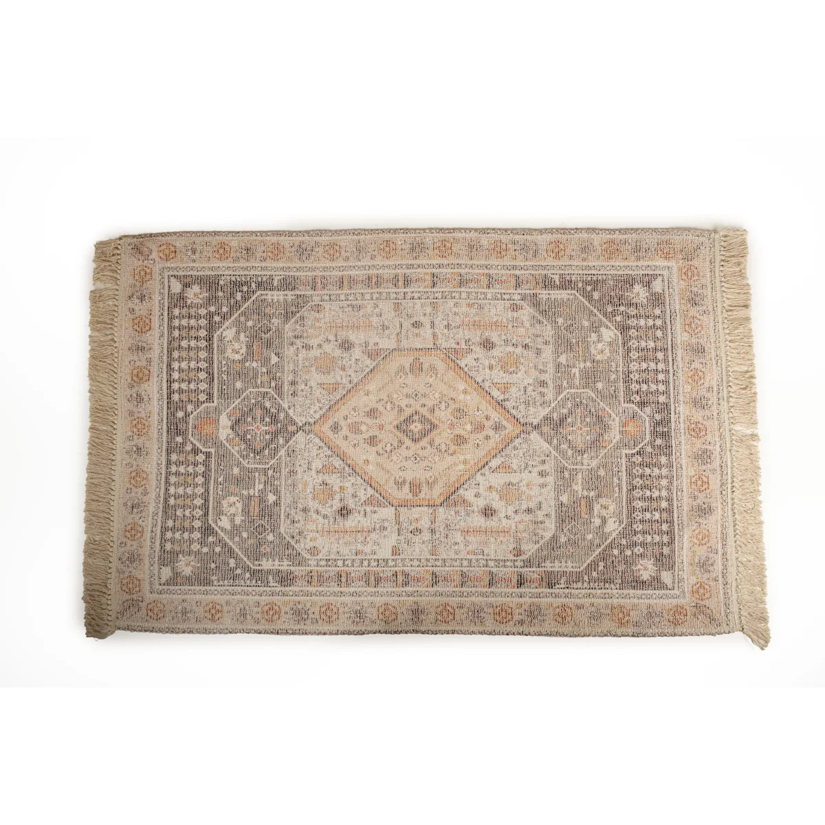 Manamo Anatolia  Rug Printed Fringed Brown 80x130 cm