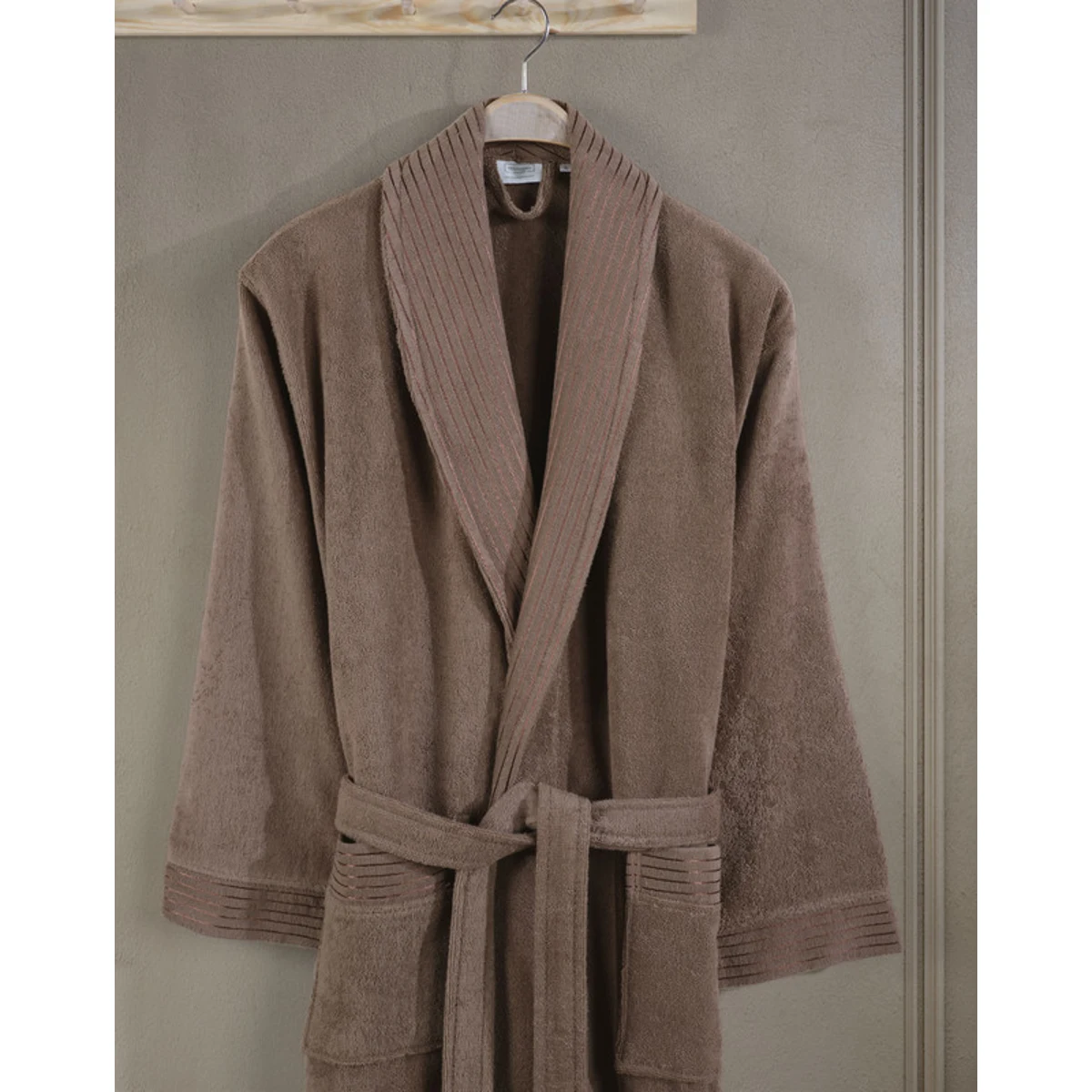 Manamo Jess Shawl Collar Bathrobe Cotton Mocha L/XL