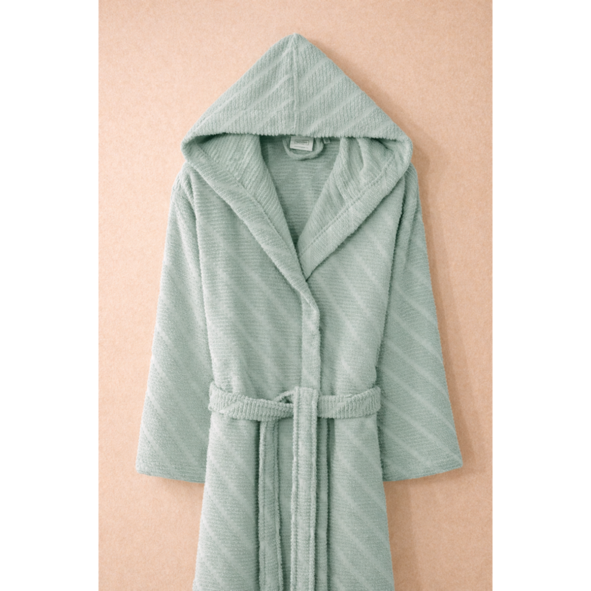 Manamo Dolce Bathrobe Cotton Cameo Jaqcuard Hooded L/XL