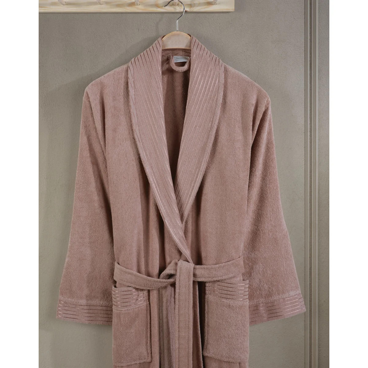 Manamo Jess Shawl Collar Bathrobe Cotton Blush S/M