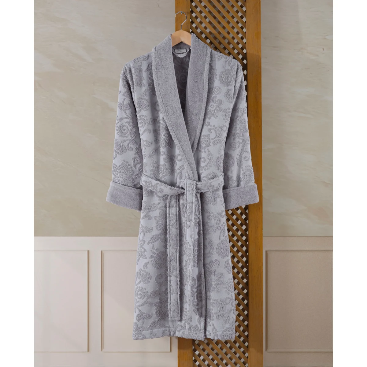 Manamo Stella  Jacquard  Bathrobe Grey L/XL