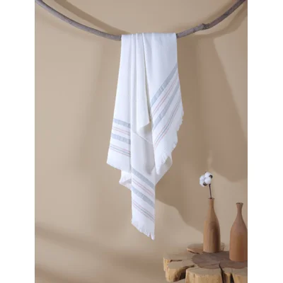 Manamo Sapphire Bath Towel Bamboo/Cotton Ecru Peshterry 75x150 cm