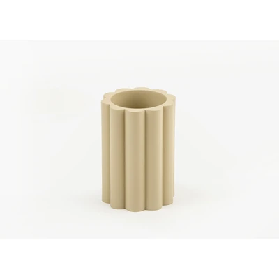 Manamo Tria Toothpaste Dispenser Polyresin Mink  7.5x7.5x11 cm