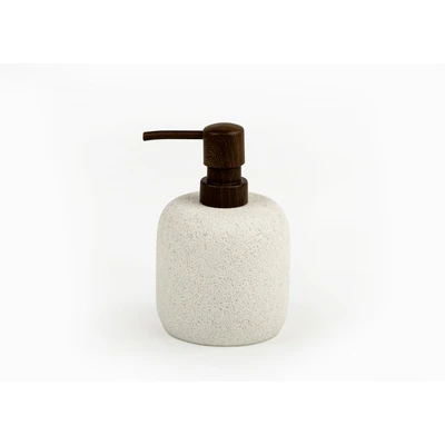 Manamo Elegance Liquid Soap Dispenser  Polyresin Ecru  9.1x9.1x14.4 cm