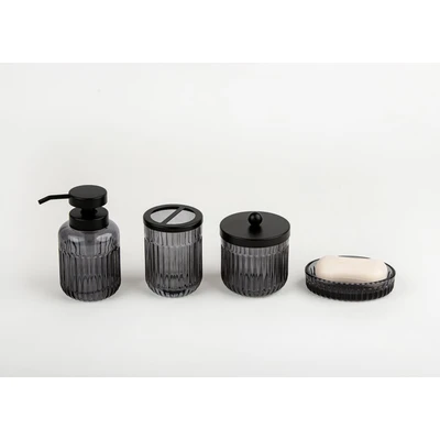 Manamo Diamond Soap Dish  Glass Black  12.2x9.1x2.8 cm