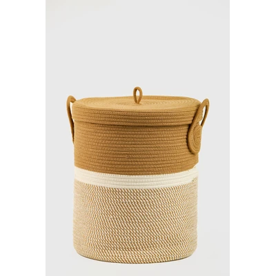 Manamo Lily Laundry Basket Cotton Covered Camel/White  42x50 cm