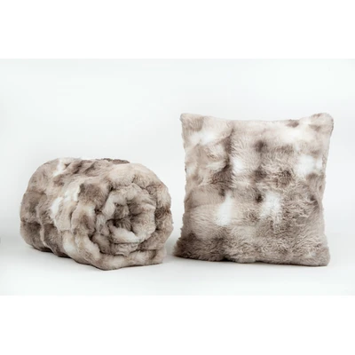 Manamo Luxury Rabbit Decorative Pillow Case Polyester Taupe 45x45 cm