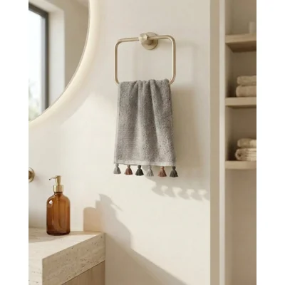 COMPASS LİNE YARN HAND TOWEL GREY 30X50