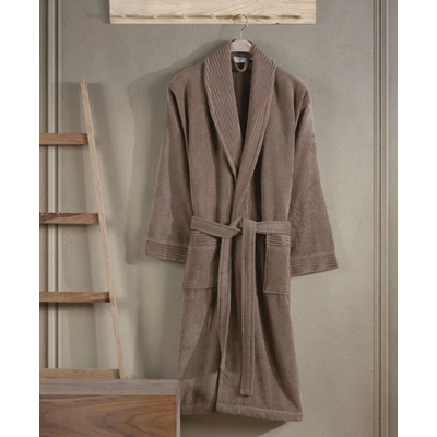 Manamo Jess Shawl Collar Bathrobe Cotton Mocha L/XL