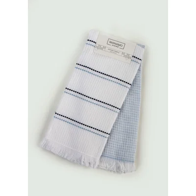 BAGGY - HARVEY JACQUARD KITCHEN TOWEL SET OF 2 INDIGO 50X70