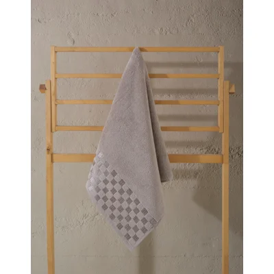 CHECKER MICROCOTTON JACQ. TOWEL BEIGE 50X85