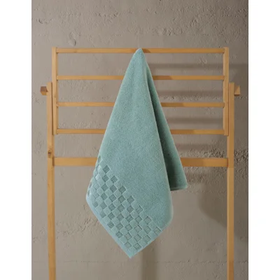 CHECKER MICROCOTTON JACQ. TOWEL CAMEO 50X85