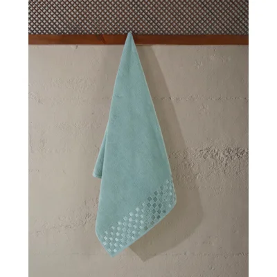 CHECKER MICROCOTTON JACQ. TOWEL CAMEO 75x150