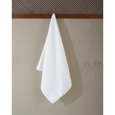 CHECKER MICROCOTTON JACQ. TOWEL ECRU 75x150