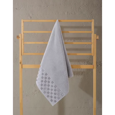 CHECKER MICROCOTTON JACQ. TOWEL METAL GRAY 50X85