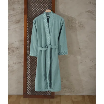 CHECKER MICROCOTTON BATHROBE CAMEO S/M