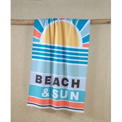 DIGITAL PRINTED BEACH TOWEL MULTI BEACH&SUN 90X180