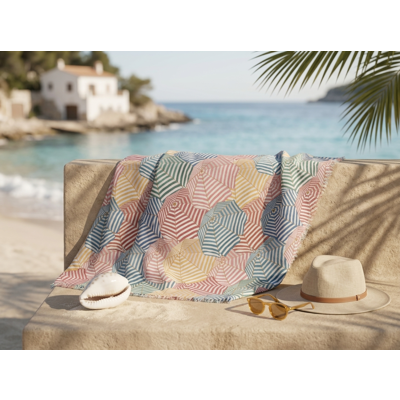 DIGITAL PRINTED BEACH TOWEL MULTI HENRIE 90X180