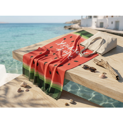 DIGITAL PRINTED BEACH TOWEL MULTI WATERMELON 90X180